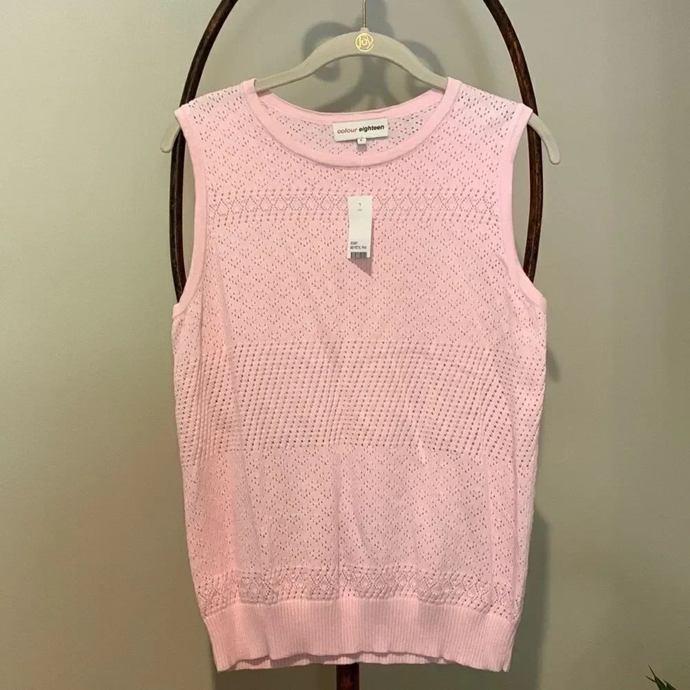 Pink Openwork Cardigan Sweater Set - Picture 3 of 9